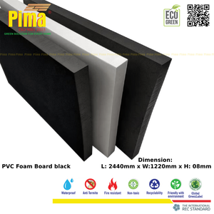 Custom Black PVC-WPC Furniture Foam Board <b>Sheet</b> 8mm <b>Thickness</b> 0.6 G/cm3 Density Smooth <b>Plastic</b> Cladding for Interior Walls - Product Image 3