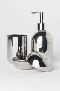 Elegante juego de accesorios de baño de metal de lujo con dispensador de jabón, soporte para cepillos de dientes, vaso y bandeja - Product Image 6