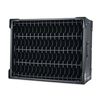 Boîte de rangement en plastique ondulé ESD noir personnalisée avec séparateurs pour le stockage de composants électroniques de circuits imprimés