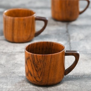 Rustic Wooden Coffee Mug Handmade Natural Solid Wood Mug Eco Friendly Drinkware <b>for</b> Home Kitchen Use - Product Image 4