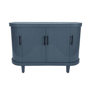 Moderna Credenza Curva da 47,2 Pollici, Tavolo Console in Legno, Mobile Bar con 4 Ante Regolabili, Armadietto Decorativo per Soggiorno - Product Image 5
