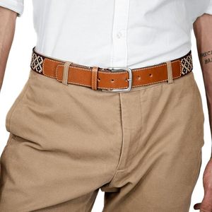 Cinturón de Cuero Genuino con Diseño Tejido Multicolor, Hebilla de Pin, Unisex, Talla Personalizada, Servicios OEM Disponibles al por Mayor - Product Image 5