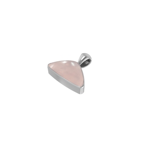 Premium High Finish 925 Sterling Silver Fine Pendant Rose Quartz Gemstone Three Shapes Spring <b>Lock</b> Adjustable Bezel Setting - Product Image 2