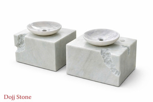 Lavabo de Mármol Tallado a Mano de Lujo Moderno - Lavabo Independiente Premium para Muebles de Baño en Hoteles, Resorts y Villas - Product Image 4