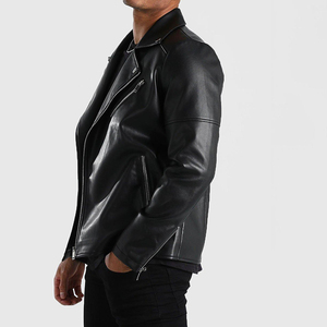 Chaqueta de Cuero Casual para Hombre al por Mayor, Peso Estándar, Nuevo Estilo, Moda Urbana, Cuello Alto, Logotipo Frontal - Product Image 4