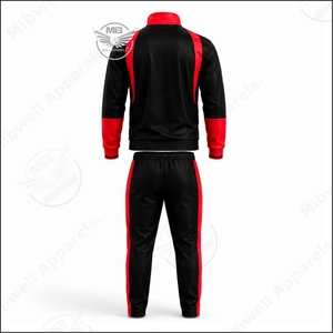 Conjunto deportivo de chándal para mujer DST 1913 negro y rojo HBCU, diseño nuevo y personalizado - Product Image 2