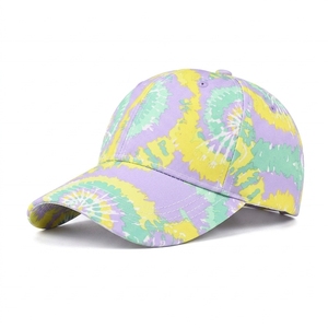 Gorras de Béisbol Personalizadas, Suaves, Sin Estructura, con Estampado Tie-Dye, Estilo Europeo Americano, con Letras de Leopardo y Patrones de Frutas - Product Image 3