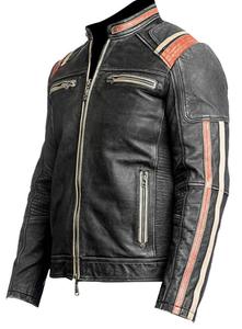 New Arrival Custom made <b>Retro</b> Cafe Racer Vintage <b>Motorcycle</b> Biker Distressed Black Leather <b>Jacket</b> for Mens - Product Image 4