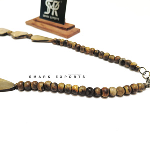 Collier de perles en corne de buffle finition brûlée pour femmes bijoux en corne naturelle faits à la main Style Tribal ethnique longue déclaration tour de cou - Product Image 4