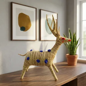 Wholesale Handcrafted Rustic Jute Deer Eco-Friendly Tabletop Decor Figurine Living Room Orissa SSD Market - Product Image 1