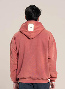 OEM Streetwear Cotton Heavyweight Oversized Double Layered Fleece Hoodie Unisex - Product Image 3