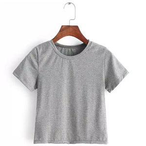 Women's Short Sleeve T-Shirt O-Neck <b>Crop</b> <b>Top</b> Knitted Casual Solid Color Breathable Spring Quick Dry Summer Wear - Product Image 5