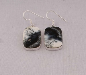 925 Sterling Silver Dendritic <b>Opal</b> <b>Earrings</b> Natural Black and White Gemstone Dangle <b>Earrings</b> Handmade Jewelry Wholesaler Custom - Product Image 4