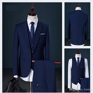 Nuevo Traje de Negocios para Hombre con Cuello Mandarín, Cierre de un Botón, Tallas Grandes, Transpirable, Corte Entallado, Conjunto de 3 Piezas para Boda - Product Image 2