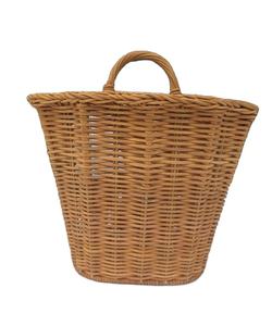 Panier de rangement mural en rotin naturel à bords festonnés, moderne, écologique, multifonctionnel pour arrangements floraux et décoration d'hôtel - Product Image 1