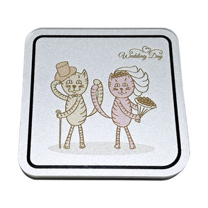 Imán Acrílico Cuadrado para Refrigerador con Diseño de Gatos Recién Casados, Recuerdo de Boda, Decoración, Regalo - Product Image 1