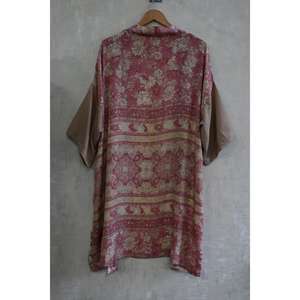 Bata Kimono Boho de Seda con Parches para Mujer, Larga, Estilo Gypsy, Ropa de Dormir Relajada - Product Image 4