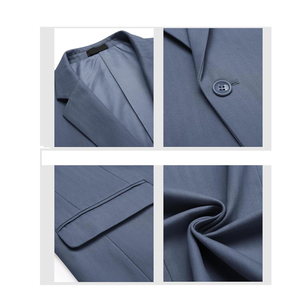 Men's Double Breasted 3-Piece Wedding Suit <b>Set</b> Anti-Wrinkle Italian Style OEM Service V-neck Collar Customizable Colors Custom - Product Image 5