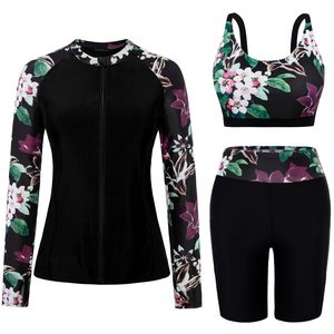 Ensemble de maillots de bain imprimés 3 pièces pour femmes, style débardeur sexy, vêtements de plage et de plein air, protection anti-UV - Product Image 1