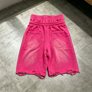 Designer <b>Men</b>’s Cotton <b>Studded</b> Shorts Luxury Streetwear Premium Summer Collection - Product Image 2