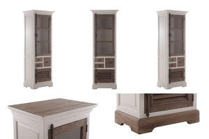 Armoire rectangulaire en teck massif Luna, style scandinave moderne, finition naturelle, meuble de rangement pour salon et chambre à coucher - Product Image 5