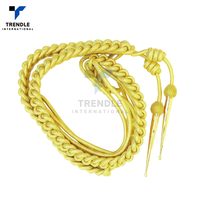 Aiguillette Cérémonielle de Qualité Supérieure, Formelle, Unique et Tendance, Brodée, Service OEM, Sur Mesure, avec Fil Doré et Pointe Dorée, Quatre Saisons