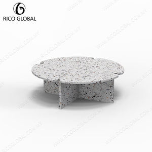 Table basse en terrazzo RICO GLOBAL, table ronde en pierre moderne pour salon, design minimaliste, décoration artisanale pour la maison - Product Image 4
