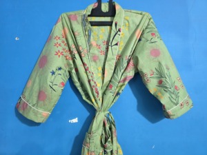 Kimono de algodón largo estampado para mujer, ideal para el hogar, venta al por mayor, ropa unisex, regalo para él, dama de honor, o como vestido de noche. - Product Image 4
