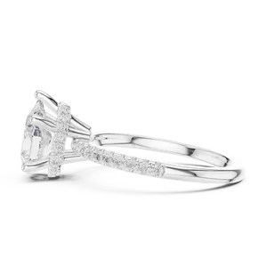Bague solitaire en diamant de laboratoire 2 CTW, or massif 18 carats, halo caché, luxe, unisexe, bague de fiançailles, certifiée IGI - Product Image 4