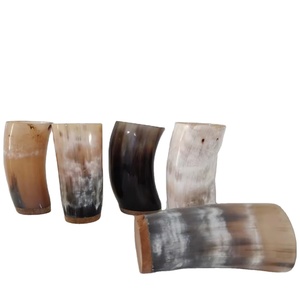 Véritable corne de boeuf verre à liqueur à faible coût inspiré de Noël lisse Viking récipients à boire gobelet à bière poli pour l'artisanat naturel - Product Image 2