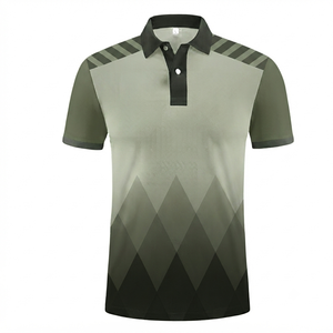 Camiseta de Manga Corta con Cierre para Hombre, Estilo Deportivo, Tejido con Bloques de Color, Transpirable, Secado Rápido, Largo Regular, Verde Gris - Product Image 6