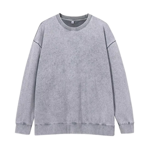 Sweat-shirt à capuche zippé oversize délavé pour homme, style Y2K streetwear vintage, en coton délavé, coupe classique, logo personnalisé, hiver - Product Image 3