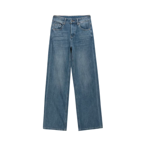Pantalones Vaqueros de Mezclilla Rectos de Cintura Media para Hombre, Estilo Vintage, de Alta Calidad, Ajustados, con Bolsillos, Ligeramente Elásticos, de Pierna Ancha, Largos - Product Image 1