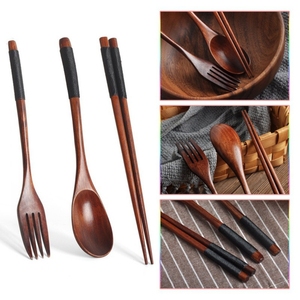 Natural Sustainable Wooden Utensils Dinner Ware Food Safe Produced Vietnam Manufacturer Wholesale - Product Image 3