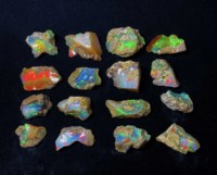 Lot de pierres précieuses d'opale éthiopienne naturelle multi-feu, brutes et non taillées, 13-29 mm, 100 carats, pour la création de bijoux