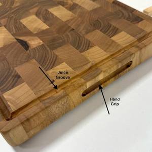Planche à découper en bois d'acacia de qualité supérieure, planche de boucher avec rainure profonde pour les jus, écologique, passe au lave-vaisselle, pour la préparation des aliments - Product Image 6