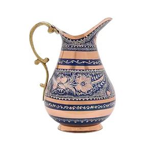 Carafe à eau en cuivre et acier inoxydable 2 litres (67,6 oz) – Intérieur en cuivre pur et extérieur en acier inoxydable – Design floral - Product Image 3