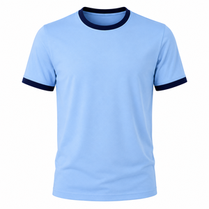 Camiseta de Manga Corta para Hombre, de Alta Calidad, 210g, 100% Algodón Jersey, con Ribete en Contraste, Personalizable con Logotipo, Estilo Casual - Product Image 2