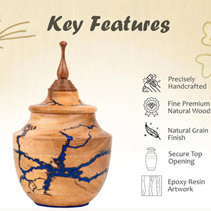 Wooden Cremation Urn with Glossy Finish Wholesale Wooden Funeral Urn Manufacturer by AYAANS - Product Image 3