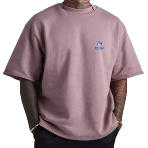 T-shirt décontracté surdimensionné personnalisé de qualité supérieure, motif lettres, en coton peigné 100% respirant, col rond, tissu GSM optimal - Product Image 4