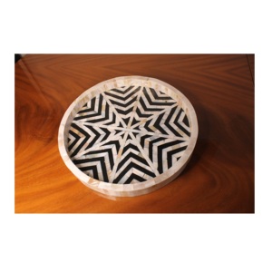 Plateau en nacre, artisanat de luxe, pour servir desserts et glaces, vaisselle décorative, organiseur et plateau de rangement - Product Image 1