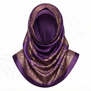 Pañuelo Hijab Cuadrado con Estampado Floral, Nuevo Pañuelo de Seda Sintética, Pañuelo para el Cuello, Accesorio para el Cabello de Mujer, Suave, Transpirable y a la Moda para las 4 Estaciones - Product Image 4