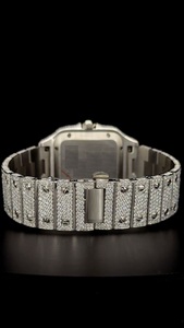 41mm Men Hip Hop watch with black color real plate VVS 1 Moissanite Diamonds studded <b>Automatic</b> Quartz movement watch - Product Image 5