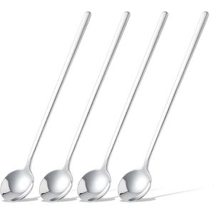 Lot de 4 cuillères à café en acier inoxydable de 6,7 pouces, agitateurs à cocktail pour thé, dessert, crème glacée - Product Image 1
