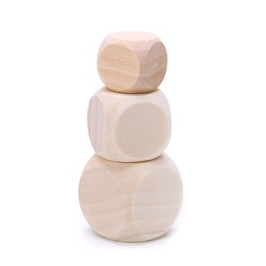 Dés en bois non finis, cubes à coins arrondis, vierges et gravables pour l'artisanat DIY, les jeux de société et les fêtes - Product Image 3