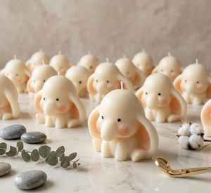 Natural Soy Wax Elephant Shaped Handmade Fruity Scented Art Candle Baptism <b>Gift</b> Luxury Cute Birthday Customize <b>Box</b> Available - Product Image 2