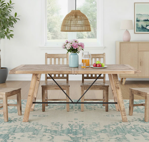 Custom Square Walnut Wood <b>Dining</b> Table Live Edge Solid Wood Modern <b>Rustic</b> Design Handmade Luxury Eco-Friendly Hotel Apartment - Product Image 1