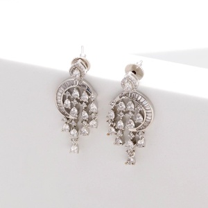 Pendientes de Perlas en Forma de Pera con Circonitas Cúbicas, Chapados en Oro de 22K, Pendientes de Novia para Boda, Joyería de Piedra Blanca para Mujer, Precio de Fábrica - Product Image 2