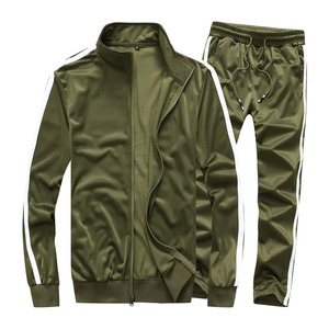 Conjunto Deportivo para Hombre, Color Blanco, Manga Larga, Cierre de Cremallera, Cuello Alto, Color Sólido, Pantalones Deportivos Transpirables, Corte Regular, Primavera - Product Image 4