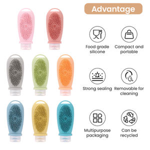 Botellas de Viaje de Silicona Aprobadas por la TSA, Juego de Envases de Silicona Antiderrames para Artículos de Tocador, Tónico, Maquillaje Líquido, Negro - Product Image 2